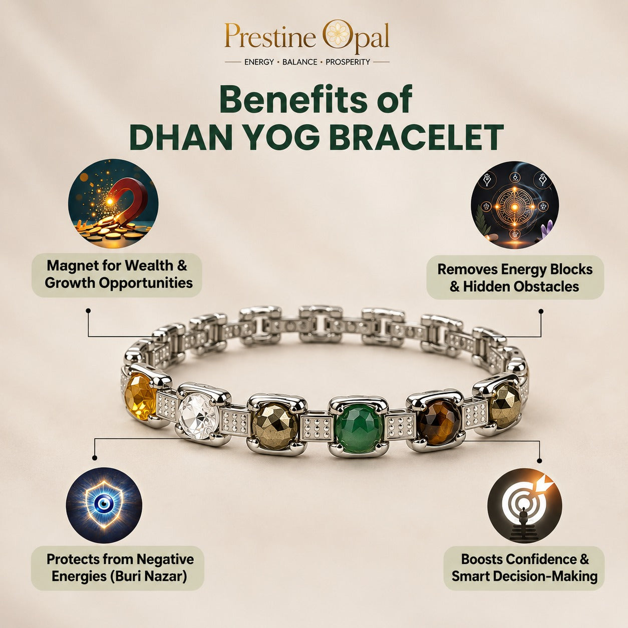 Rinmukteshwar Siddh Metal Dhan Yog™ Bracelet – Silver Plated